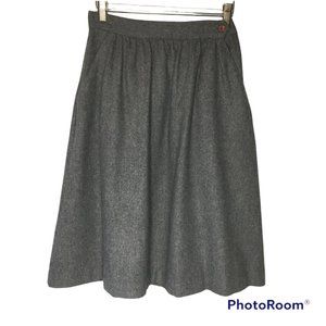 Vintage 70's Grey Minimalist Skirt, Retro Causal Work Skirt, Boho Hippie Office